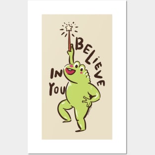 Cute Loveland Frogman Positive Affirmation I Believe In You Ohio Cryptid Creature Posters and Art